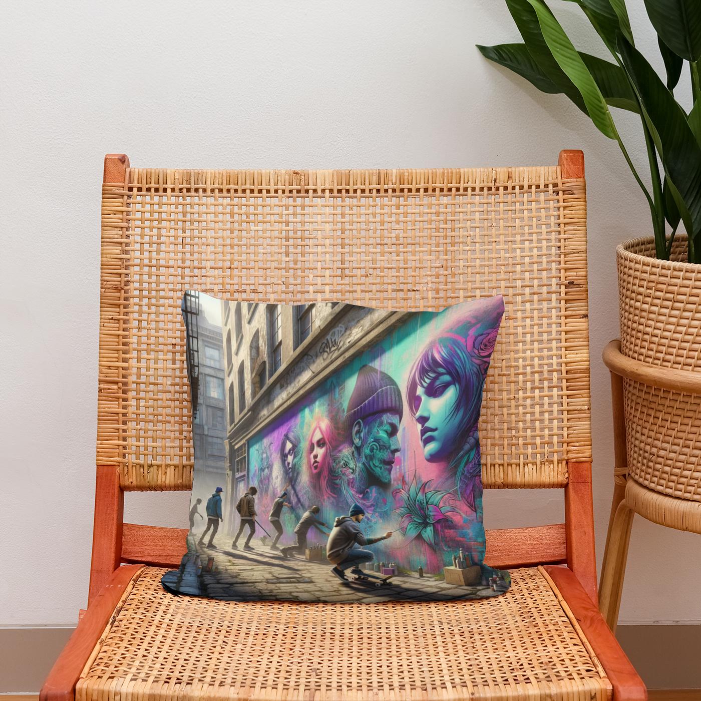 Alleyway Artistry Cotton Cushion