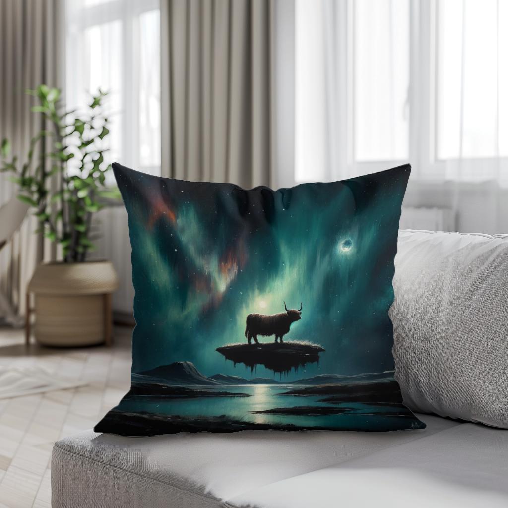 Highland Cow Mystique Cotton Cushion