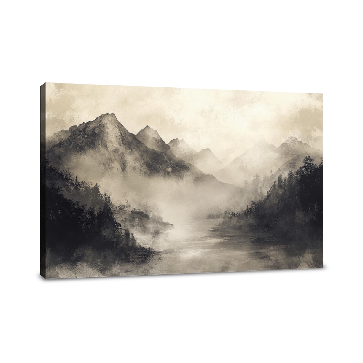 Misty Mountain Peaks Canvas