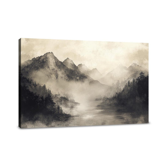 Misty Mountain Peaks Canvas