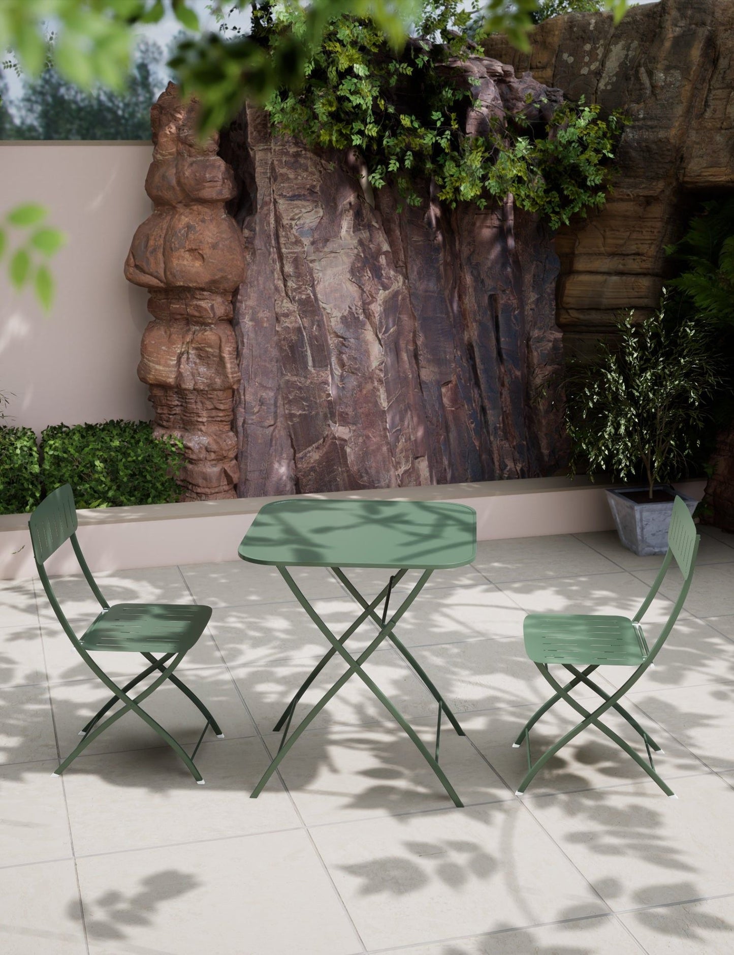 Venice 2 Seater Folding Bistro Set in Moss