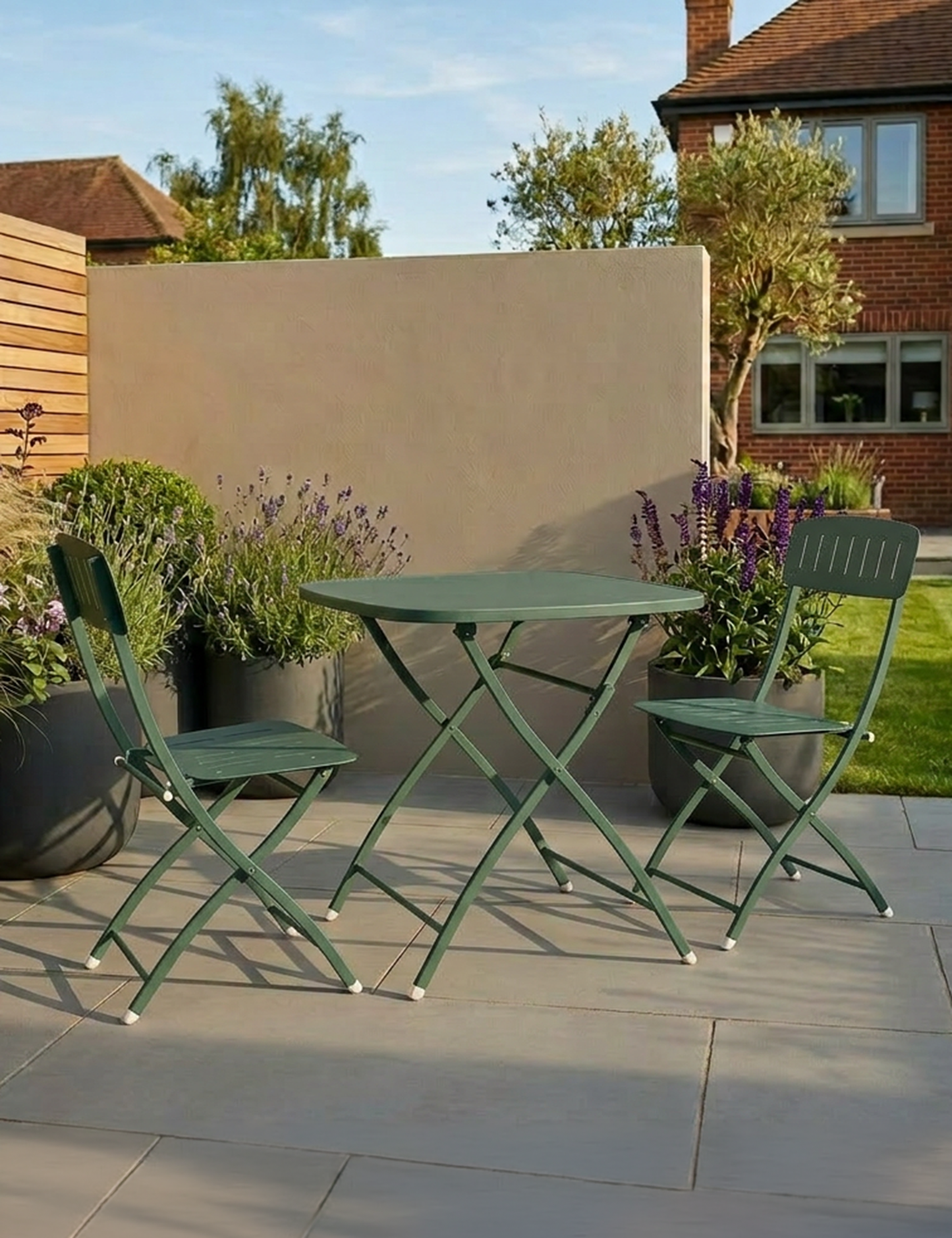 Venice 2 Seater Folding Bistro Set in Moss