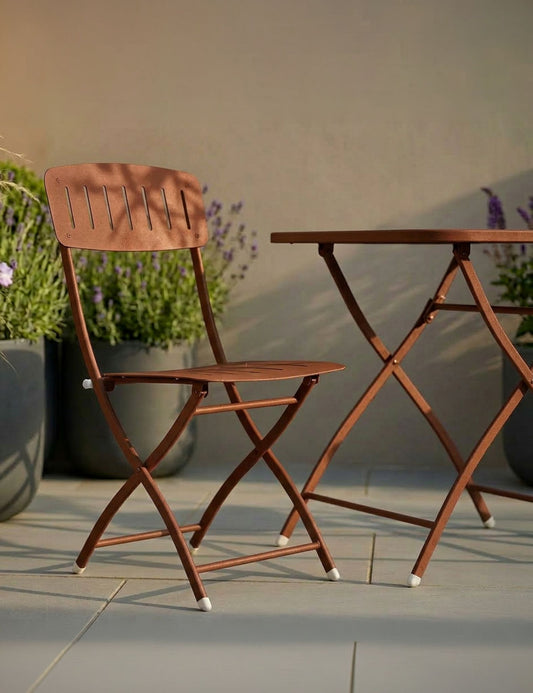 Venice 2 Seater Folding Bistro Set in Cayenne Orange