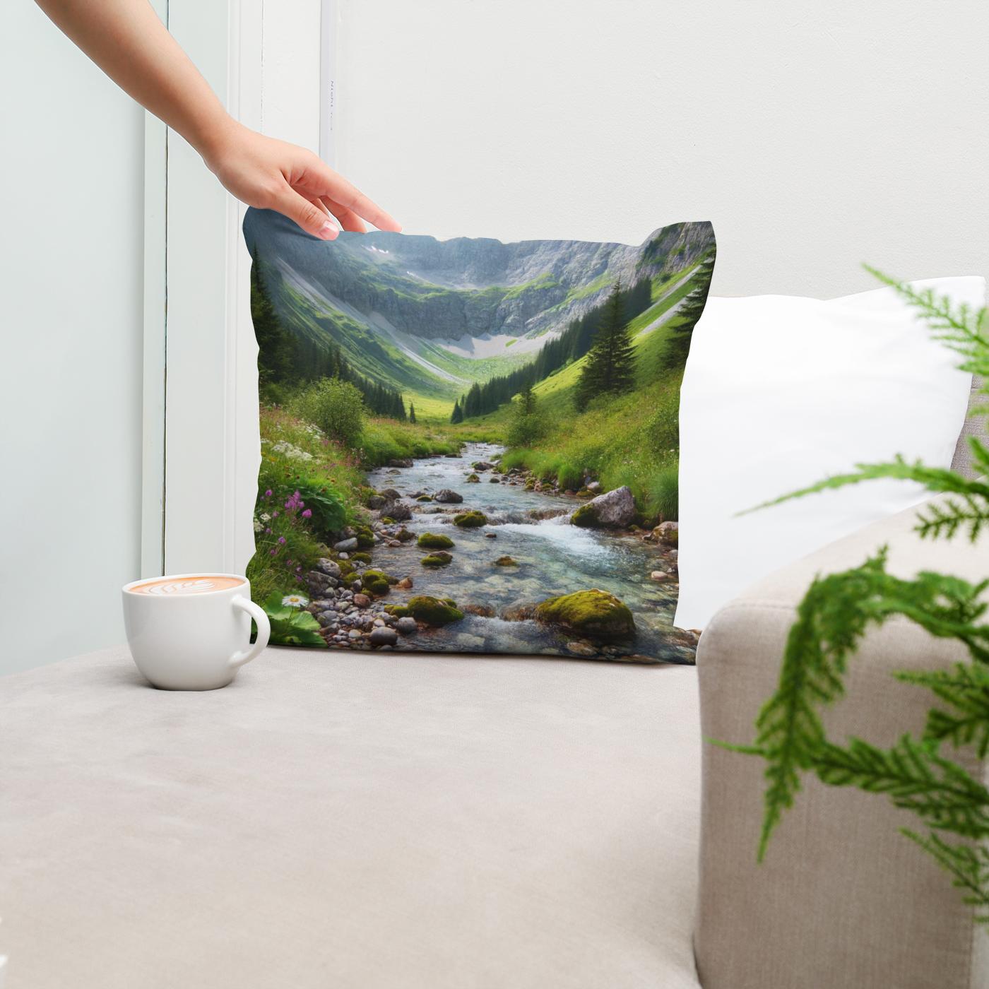 Mountain Stream Cotton Cushion