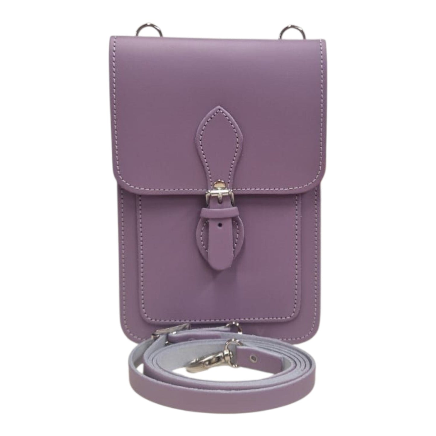 Handmade Leather Mobile Phone Pouch Plus - Pastel Violet