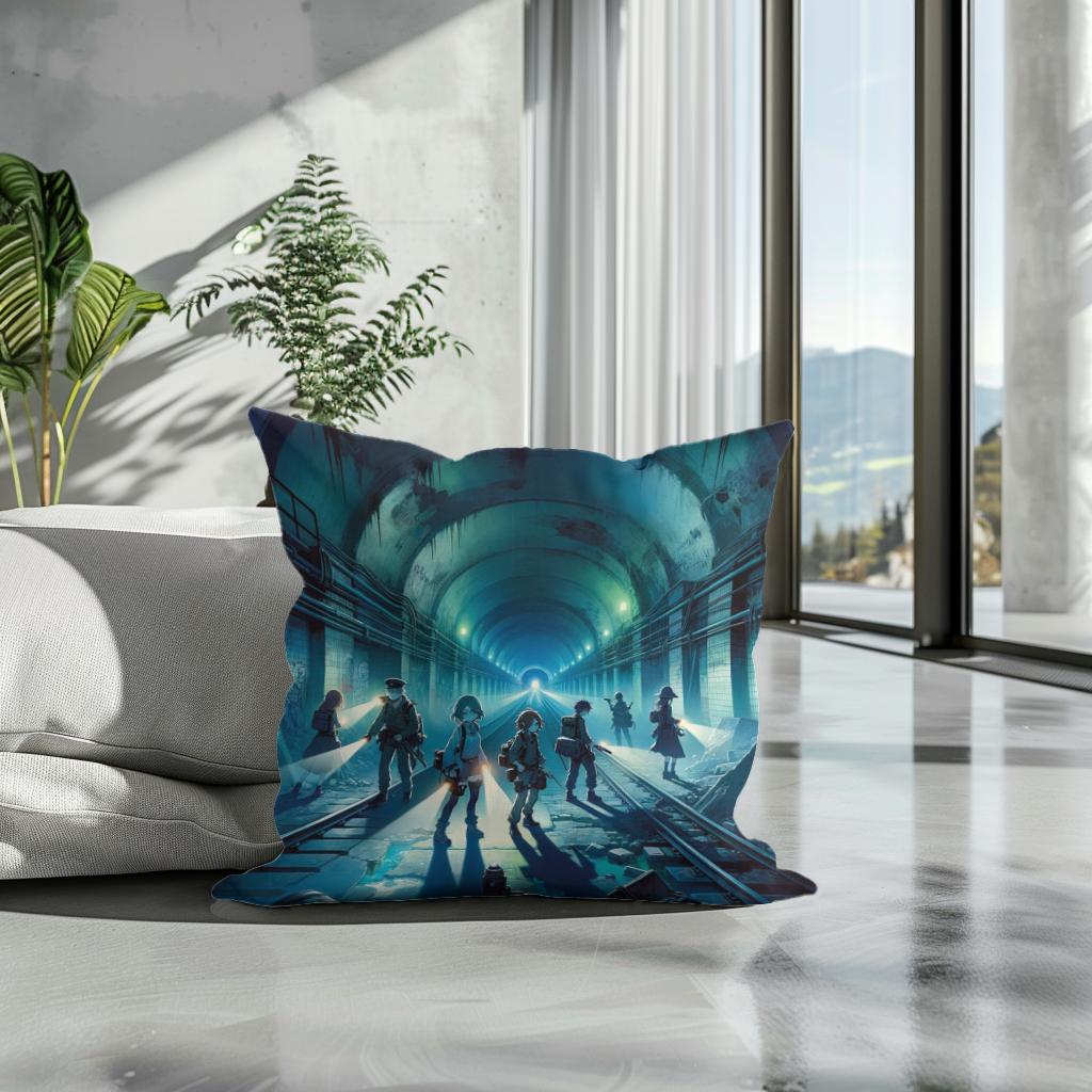 Subway Shadows Cotton Cushion