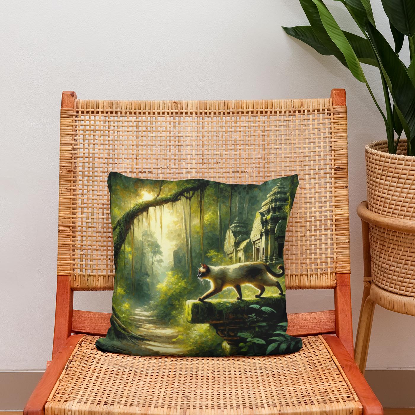 Jungle Temple Sojourn Cotton Cushion