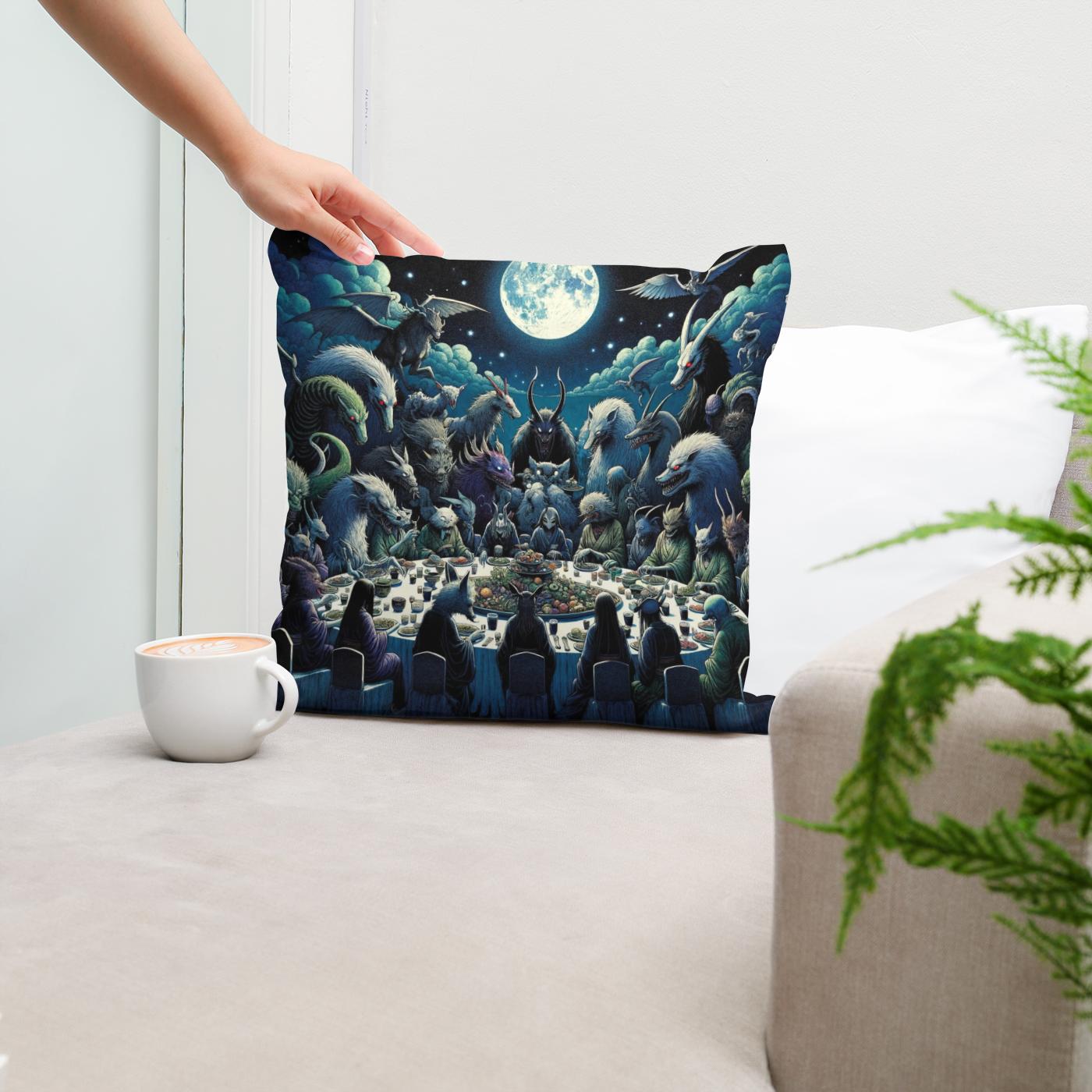 Banquet of the Yokai Cotton Cushion