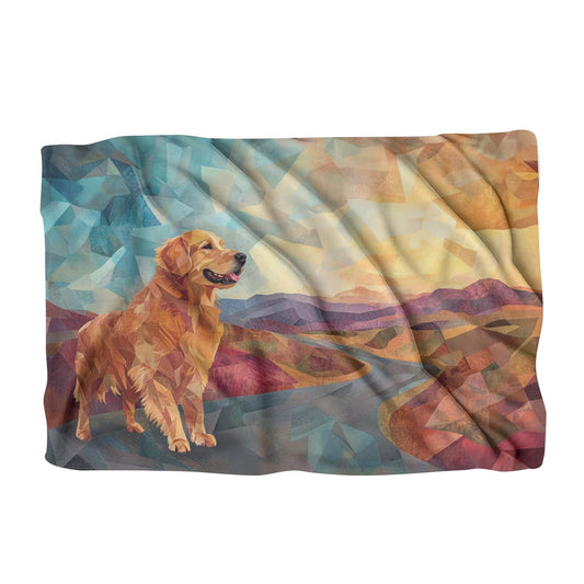 Geometric Golden Retriever Blanket
