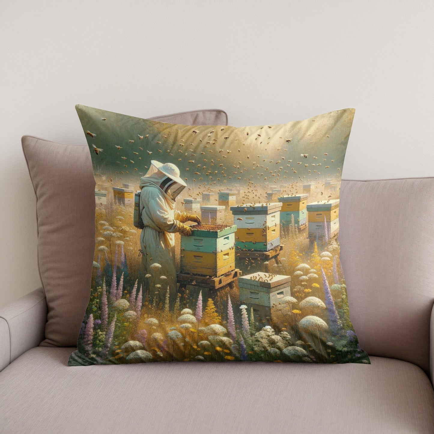 Wildflower Apiary Cotton Cushion
