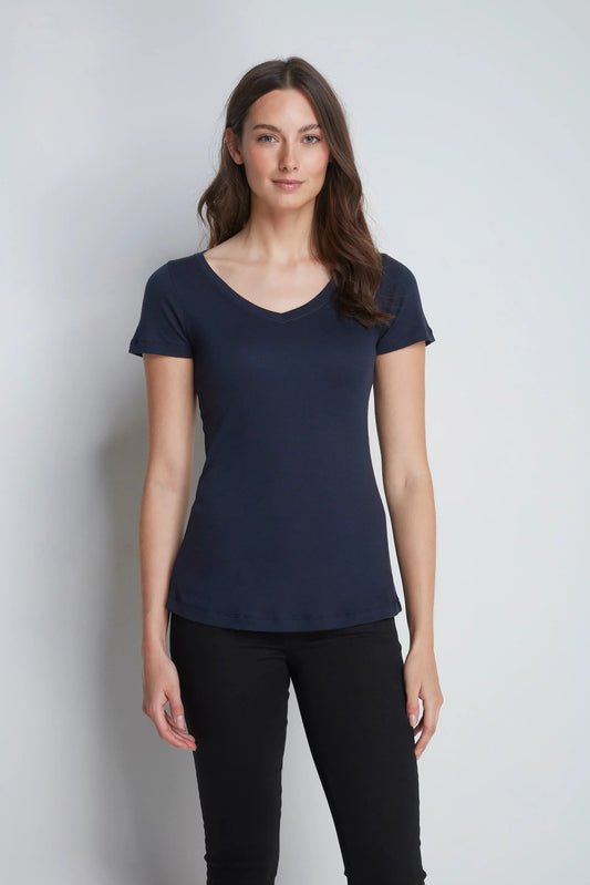 V Neck Cotton Modal Blend T-shirt