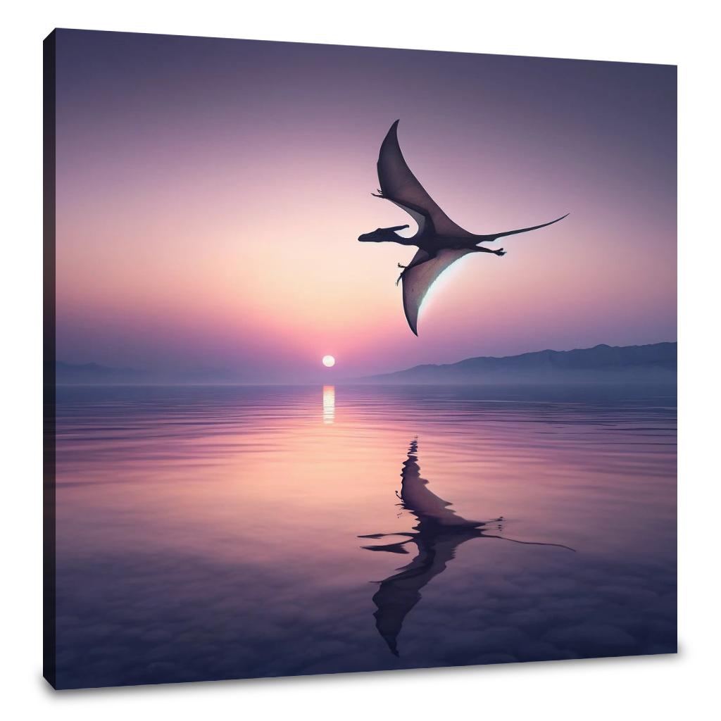 Twilight Glide Pterodactyl Canvas