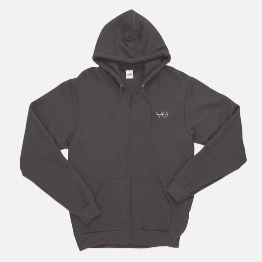 VO Embroidered Zip Up Hoodie (Unisex)
