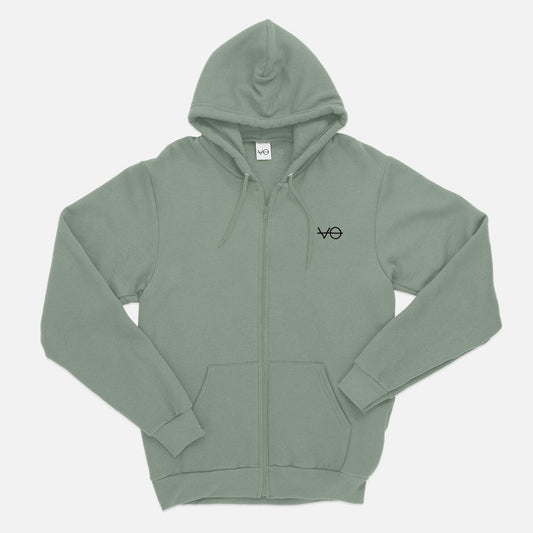 VO Embroidered Zip Up Hoodie (Unisex)