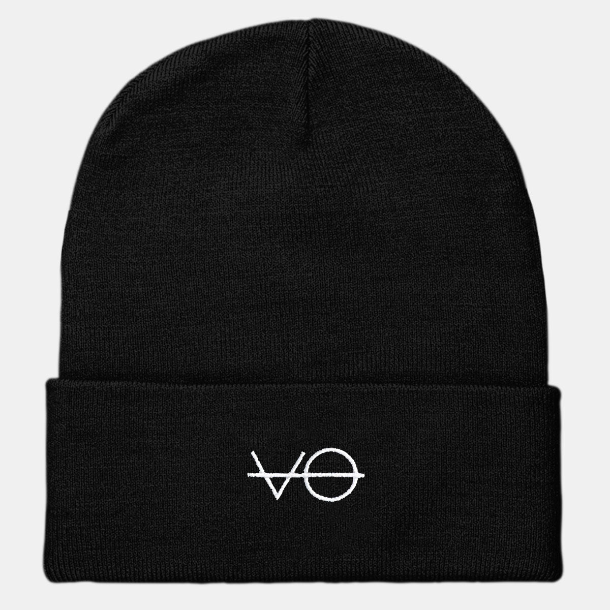 VO Embroidered Vegan Cuffed Beanie