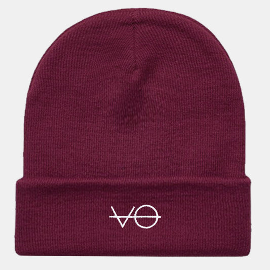 VO Embroidered Vegan Cuffed Beanie