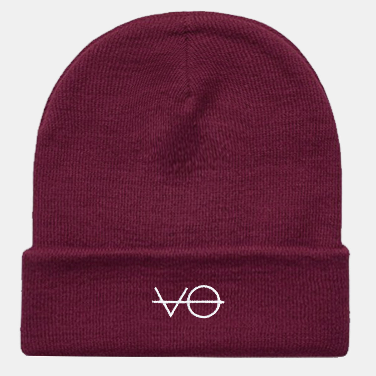 VO Embroidered Vegan Cuffed Beanie