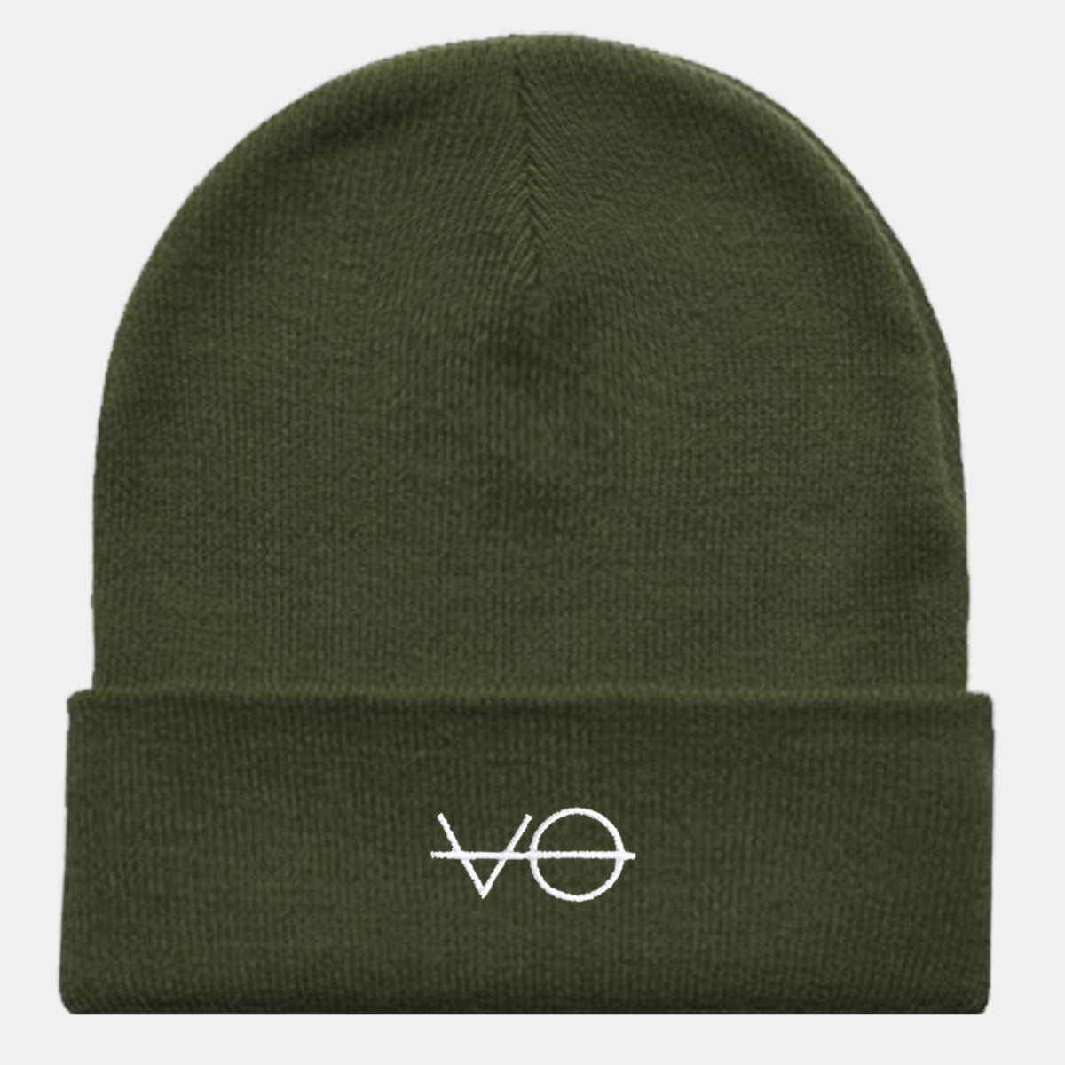 VO Embroidered Vegan Cuffed Beanie