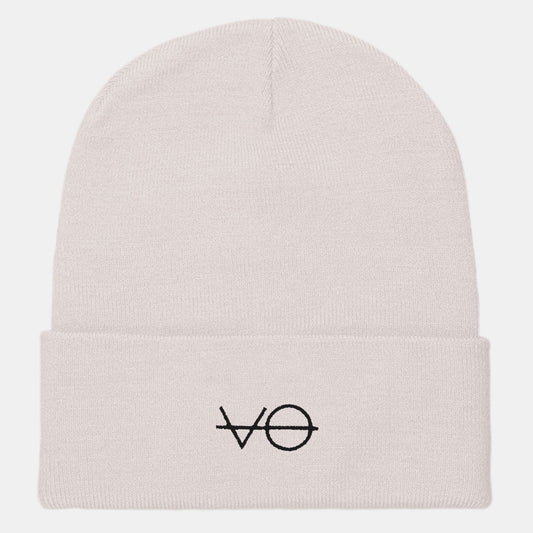 VO Embroidered Vegan Cuffed Beanie