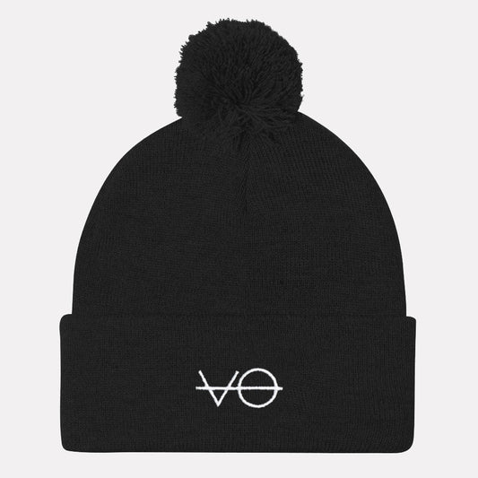 Embroidered Vegan Pom Pom Beanie