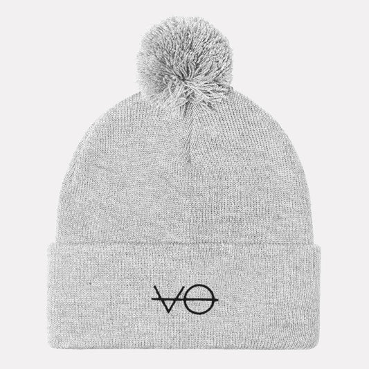 Embroidered Vegan Pom Pom Beanie