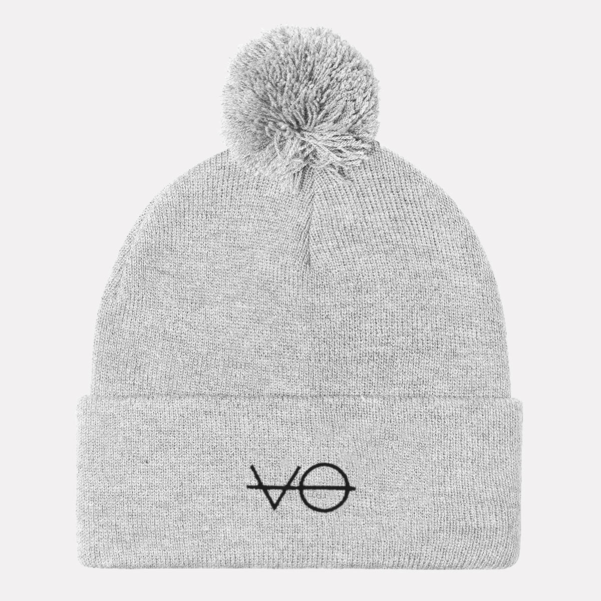 Embroidered Vegan Pom Pom Beanie