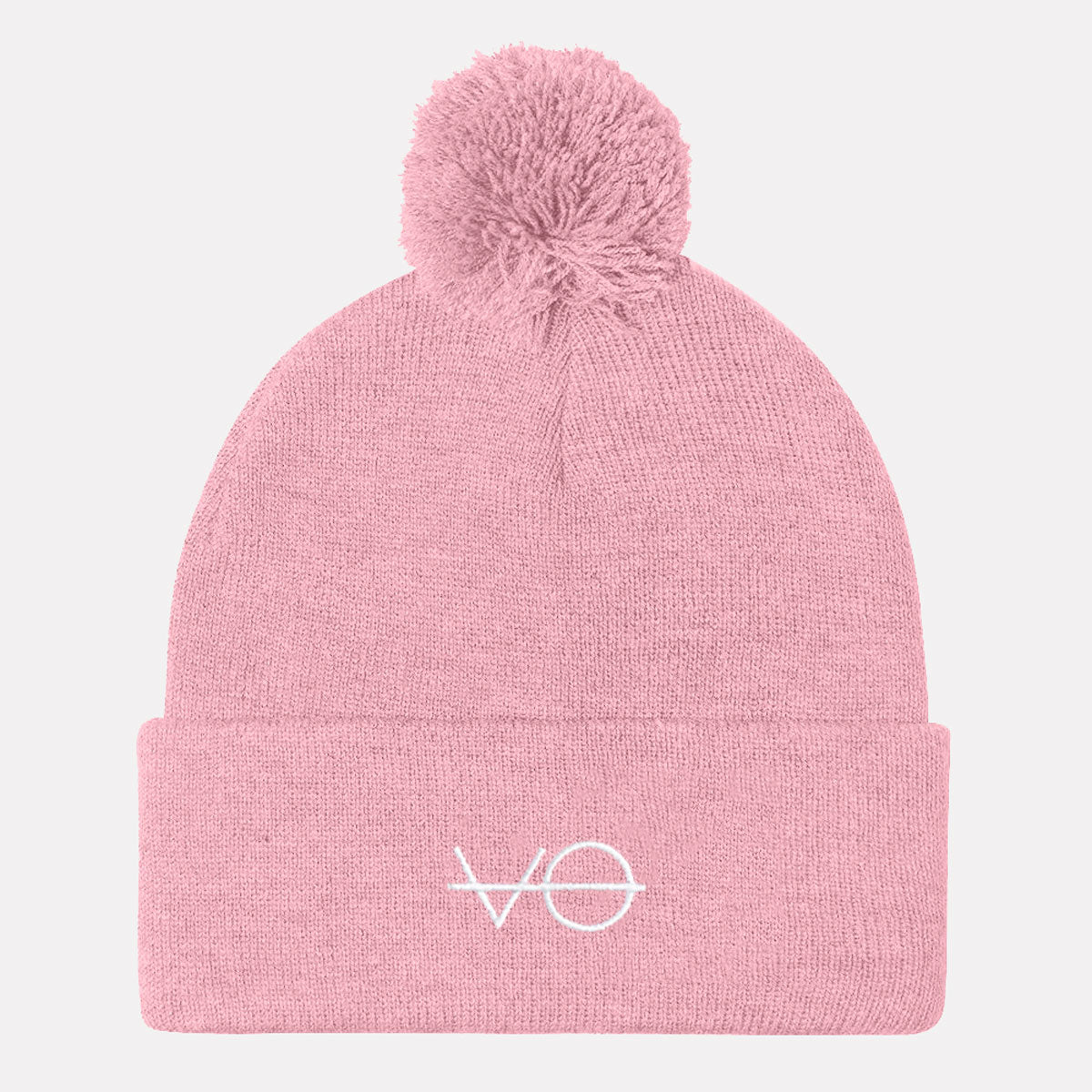 Embroidered Vegan Pom Pom Beanie