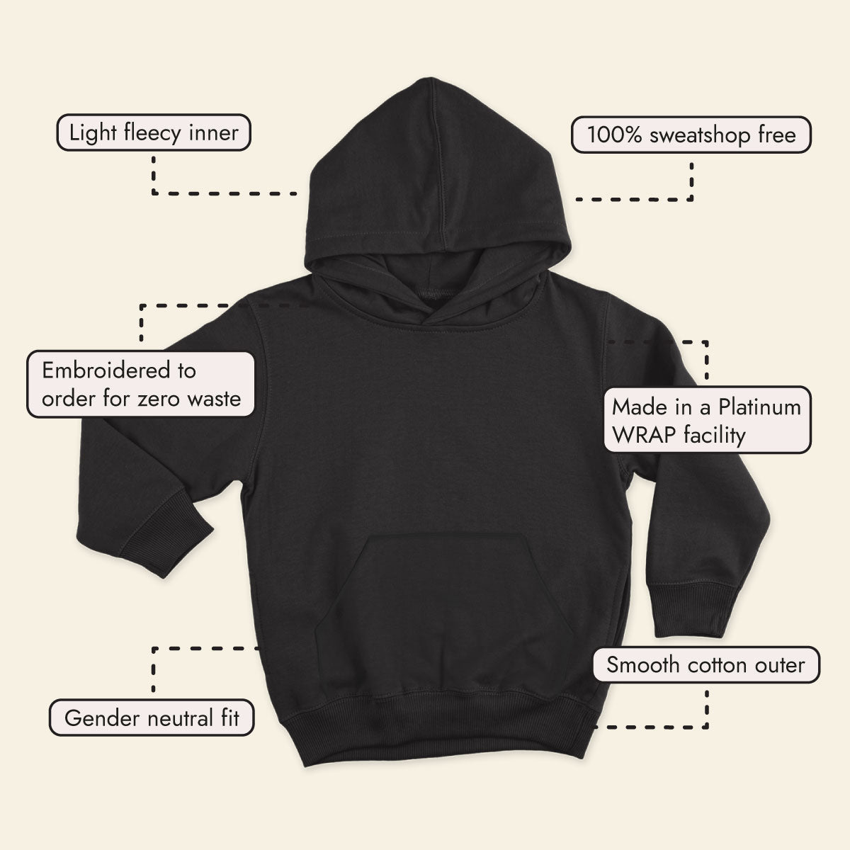VO Embroidered Kids Hoodie (Unisex)
