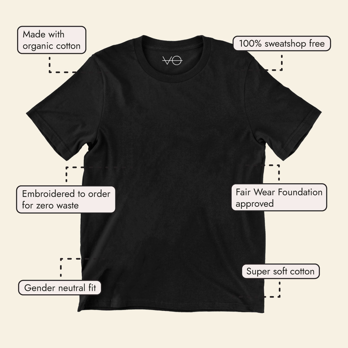 VO Embroidered Kids T-Shirt (Unisex)