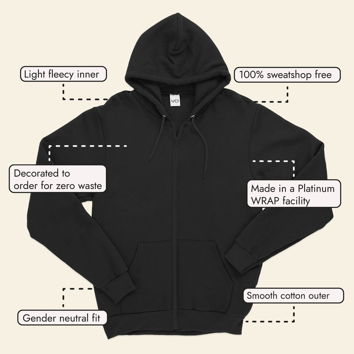 VO Elements Zip Up Hoodie (Unisex)
