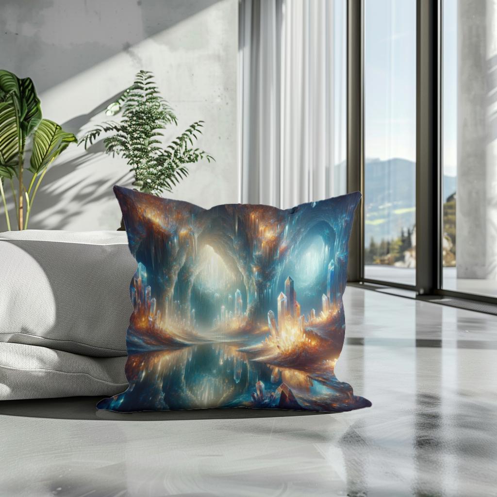 Mystical Crystal Grotto Cotton Cushion