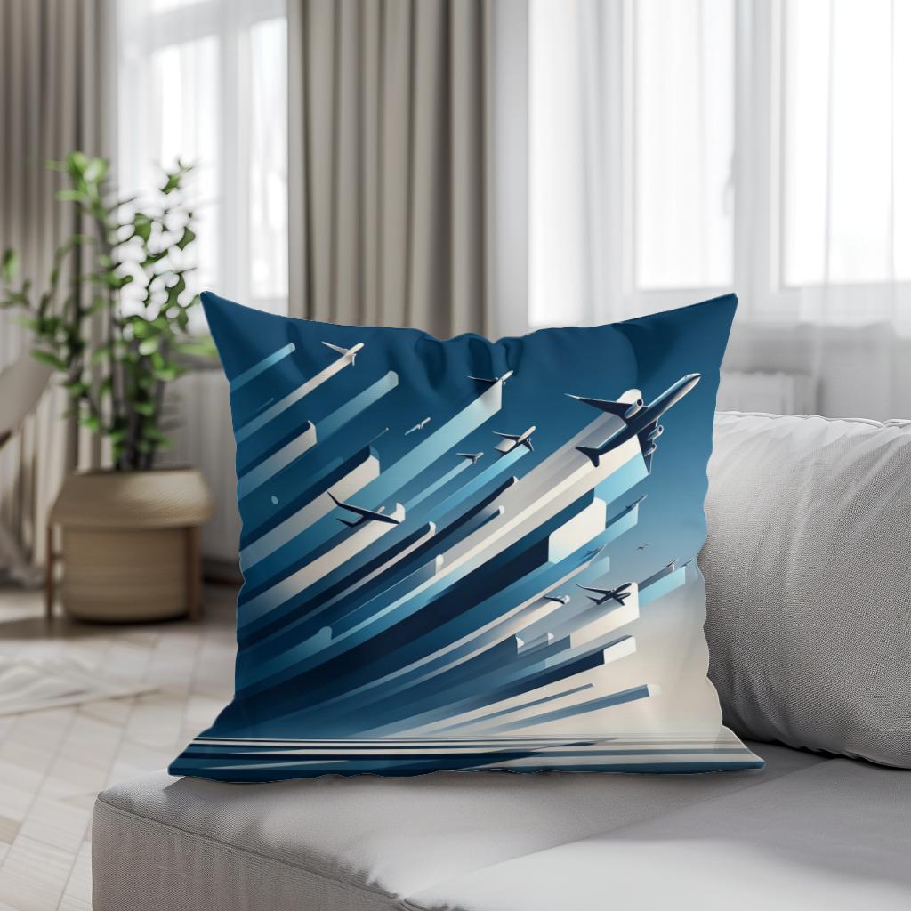 Ascension in Blue Cotton Cushion