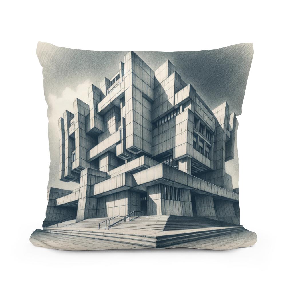 Brutalist Bastion Cotton Cushion