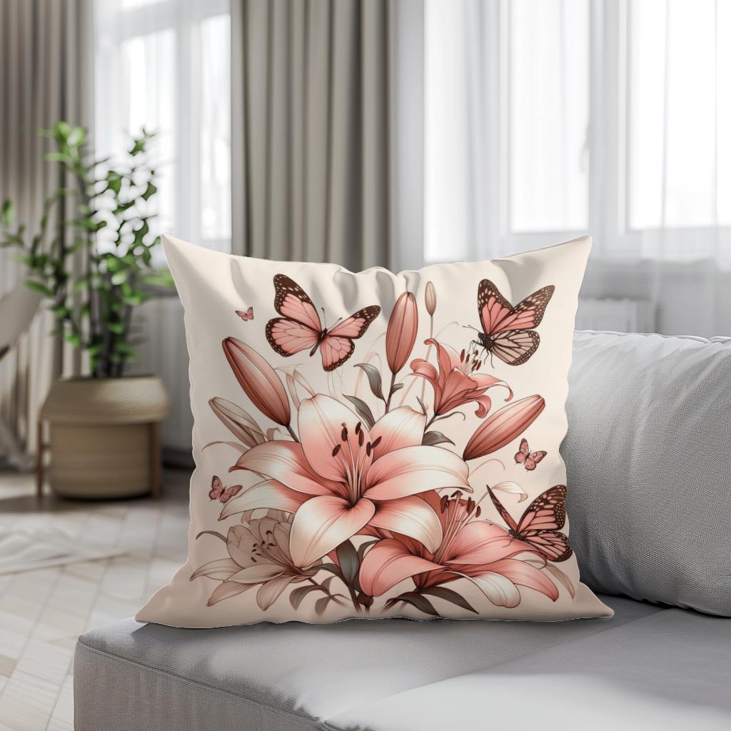 Blush Lily Whispers Cotton Cushion