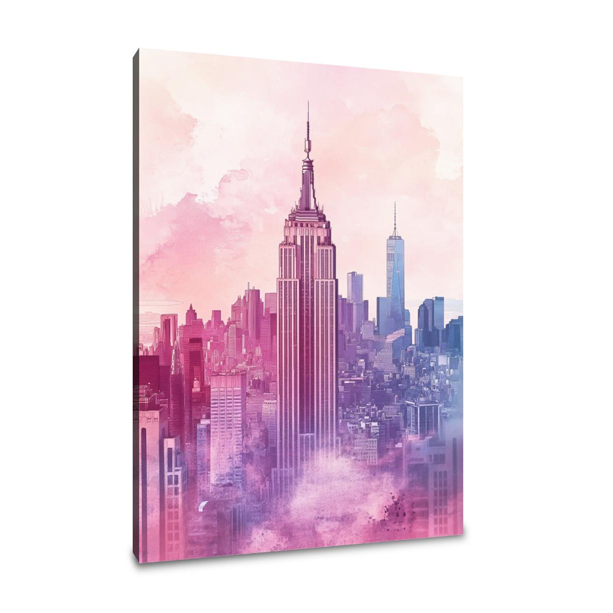 Golden Hour Over Empire State Canvas