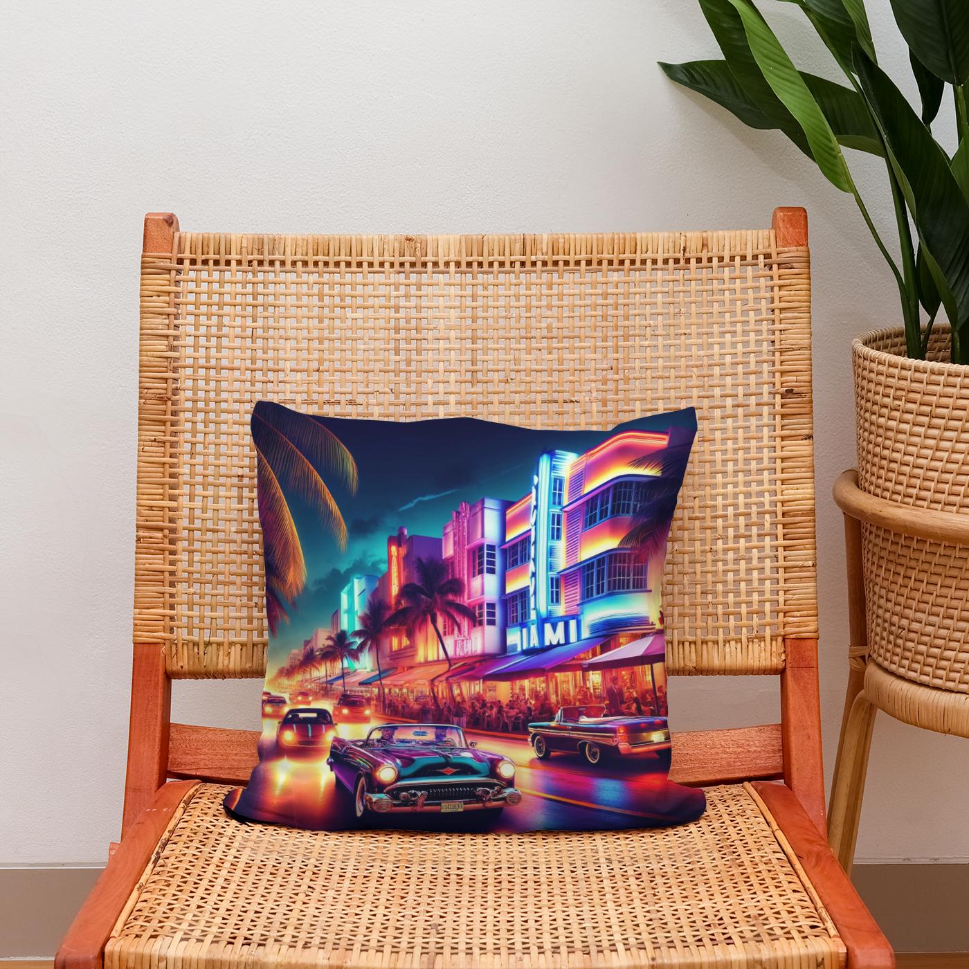 Miami Neon Majesty Cotton Cushion