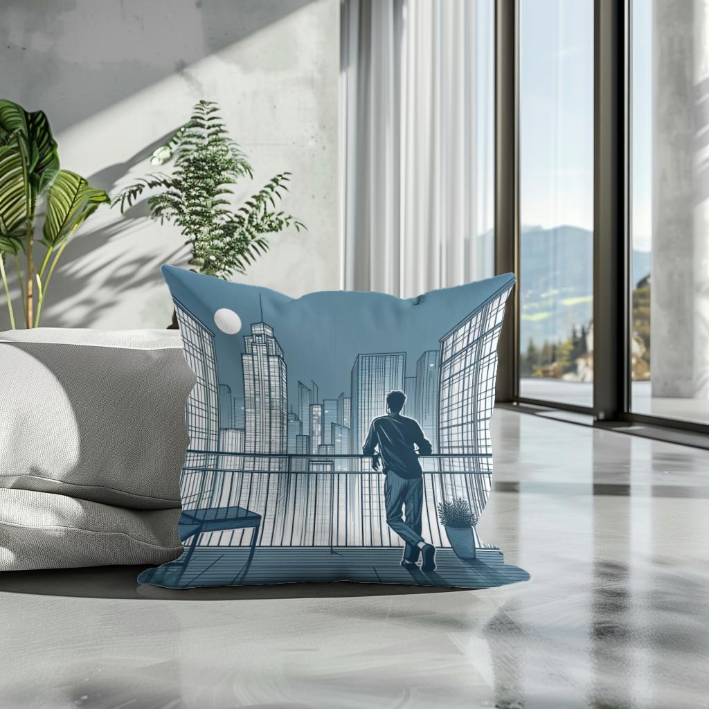 Rooftop Serenity Cotton Cushion