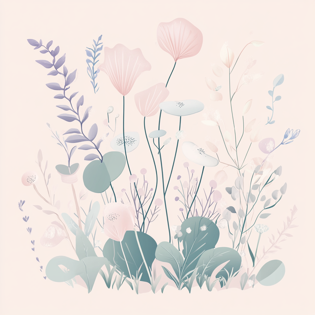 Vanilla Pastel Botanical Cotton Cushion