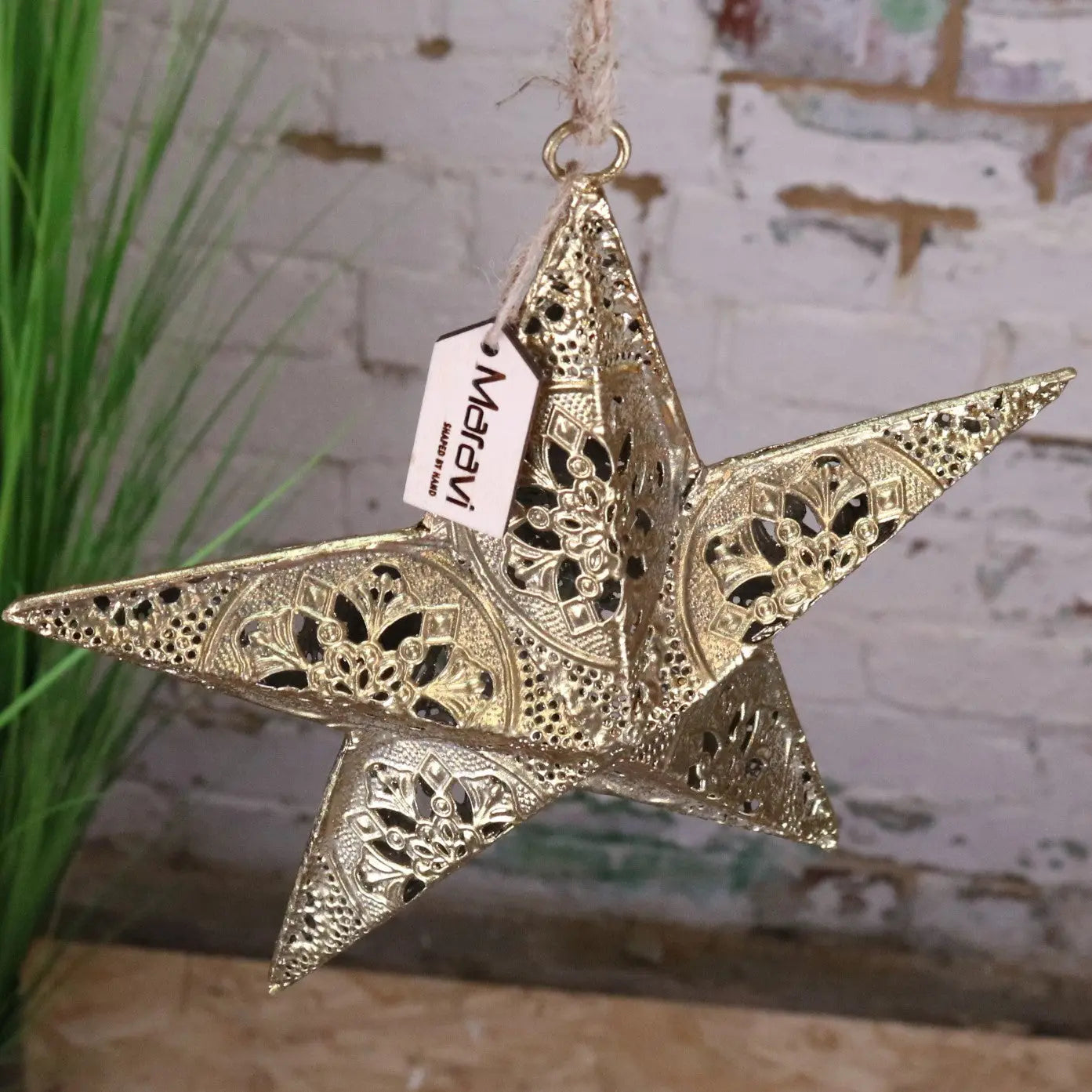 Varnika Metal Hanging Star Decoration Gold