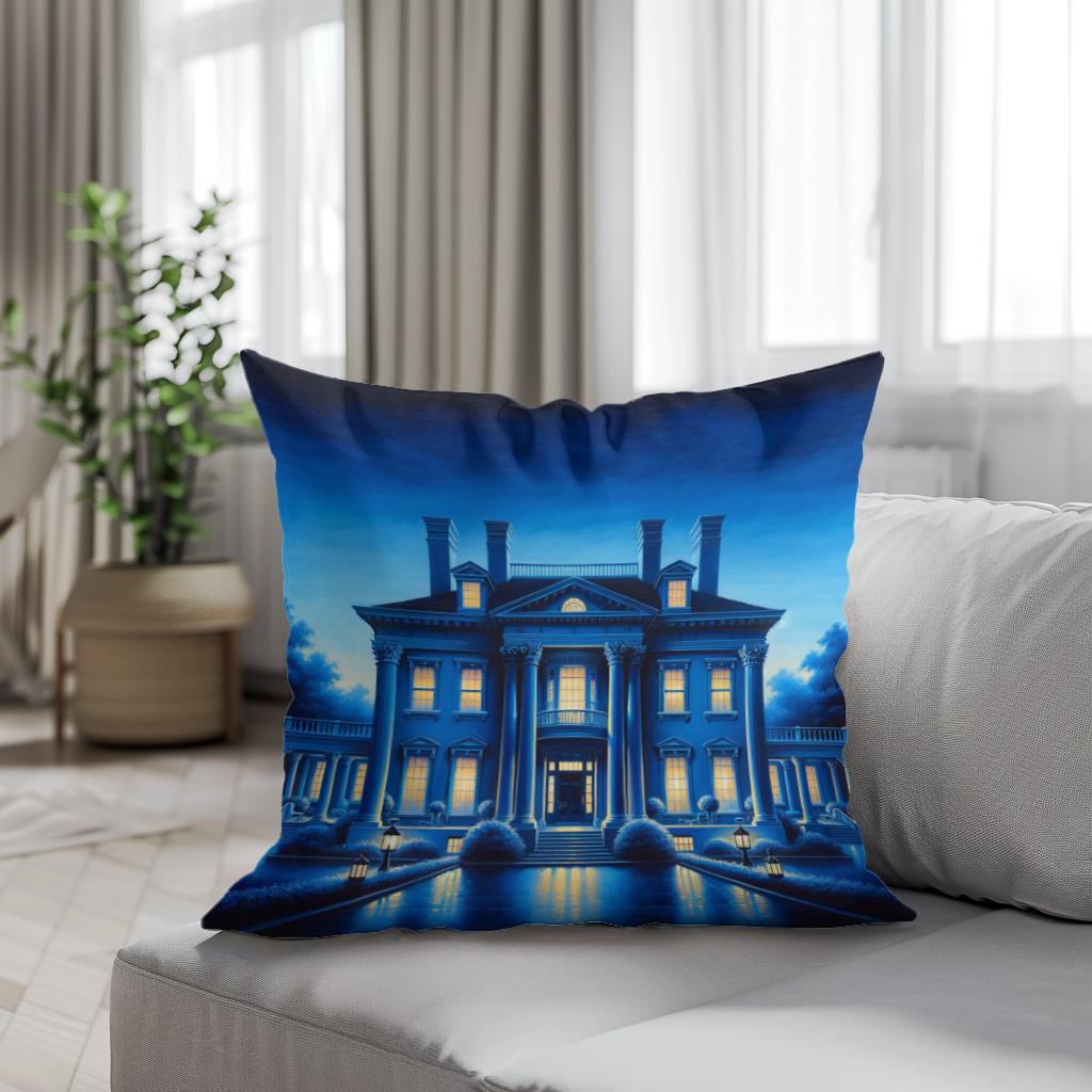 Twilight Grace Mansion Cotton Cushion
