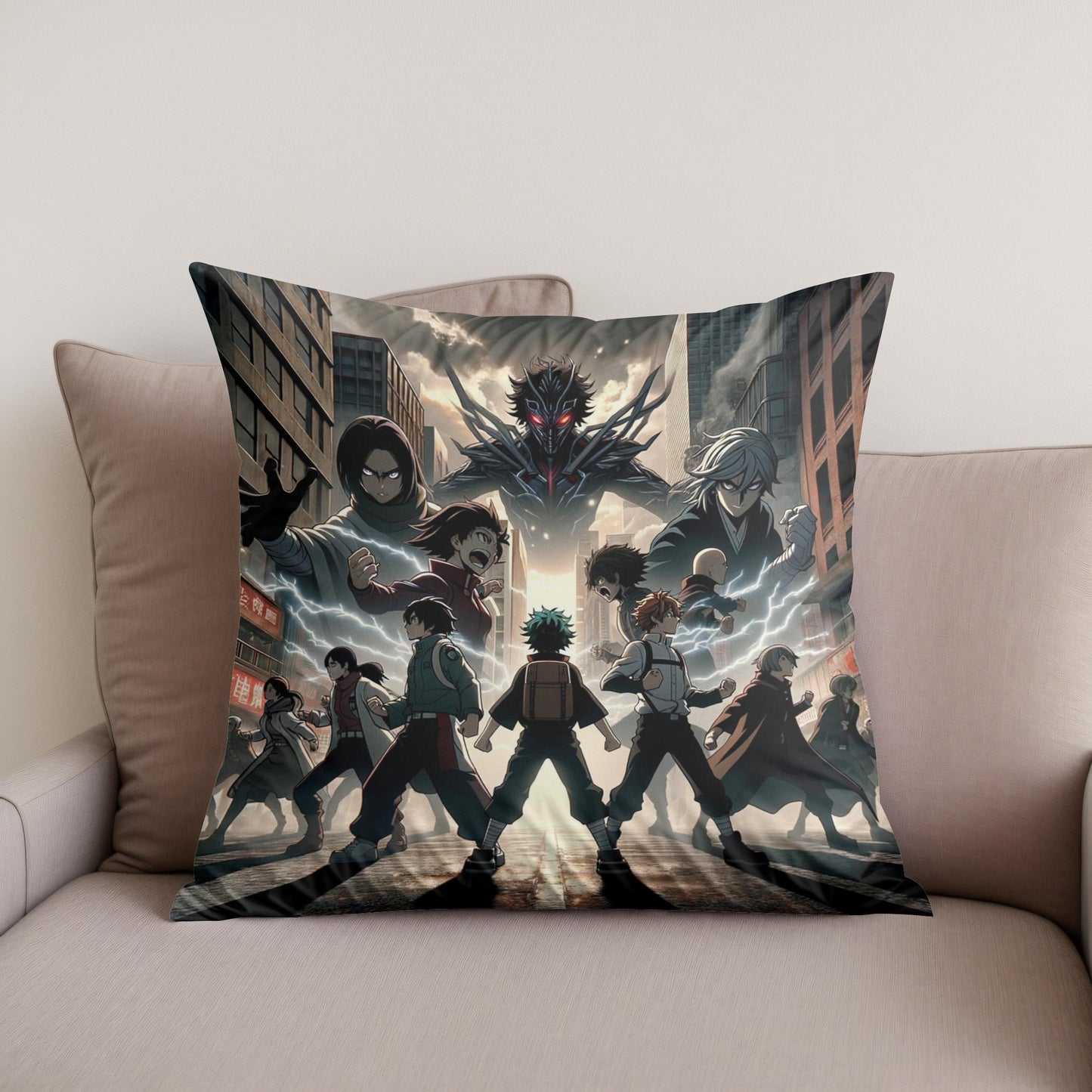 Cityscape Heroic Standoff Cotton Cushion