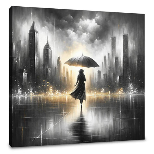 Umbrella in Urban Serenity Canvas
