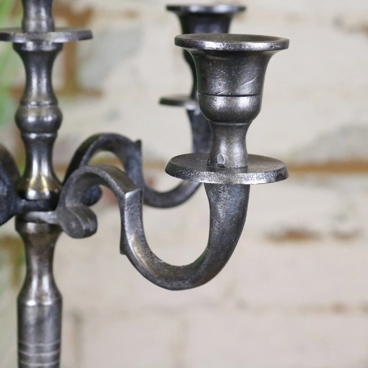 Veeha Candelabra Centerpiece 5 Candle Holder 40cm Gunmetal Silver