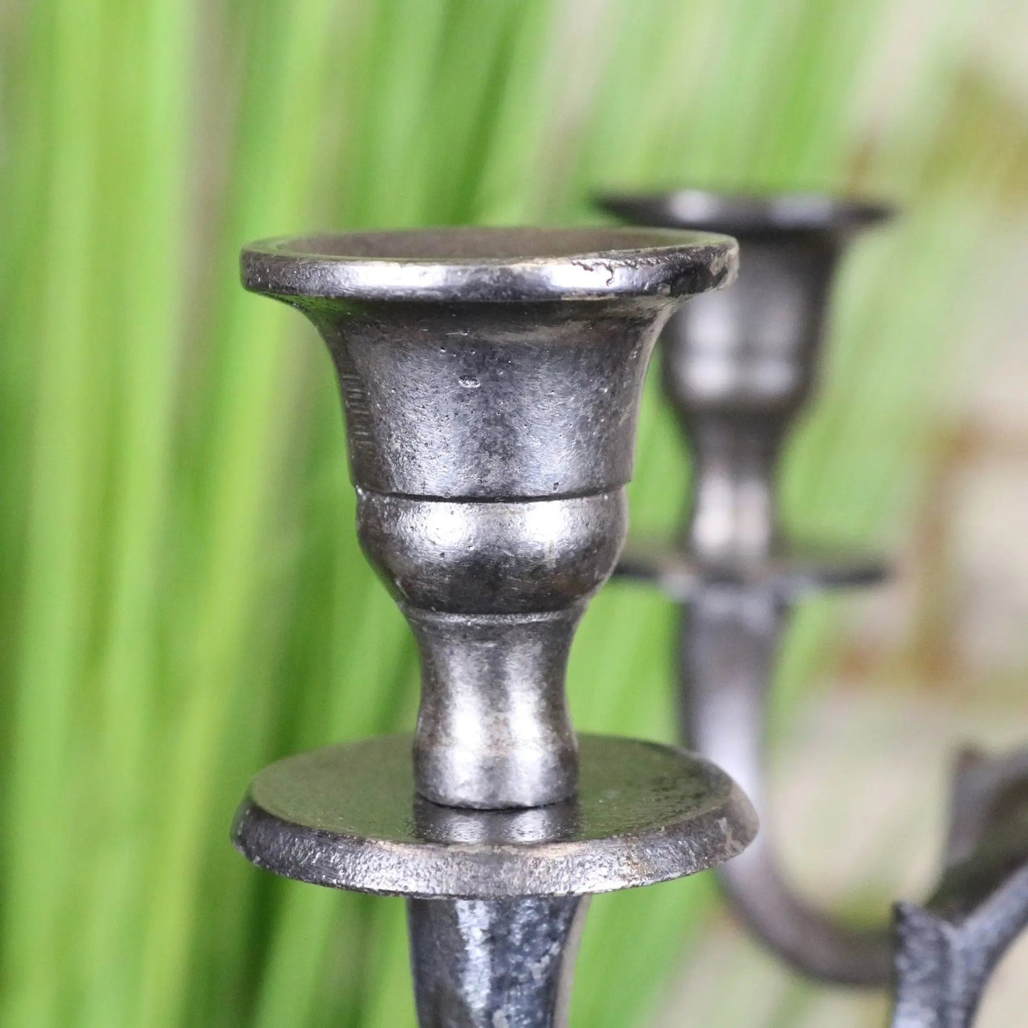 Veeha Candelabra Centerpiece 5 Candle Holder 40cm Gunmetal Silver