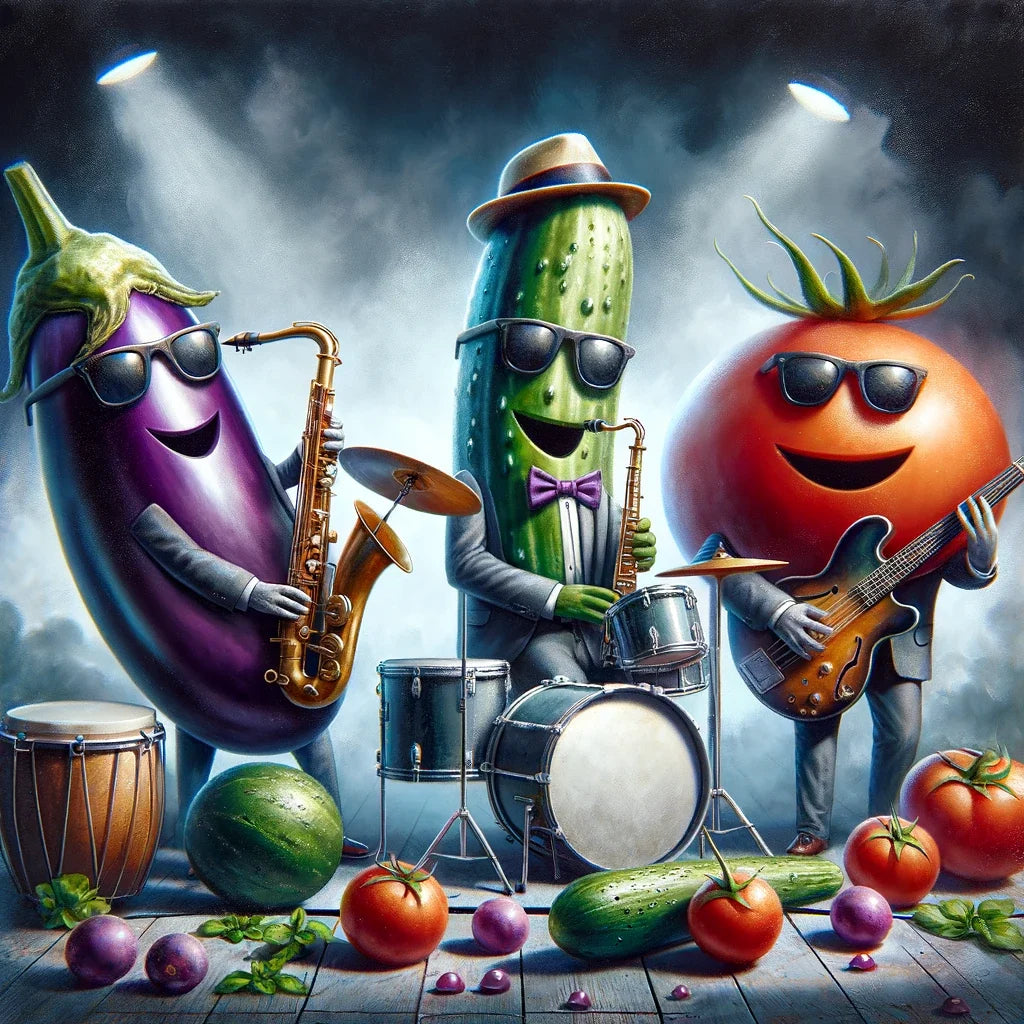Veggie Musicians Jazz Band Canvas