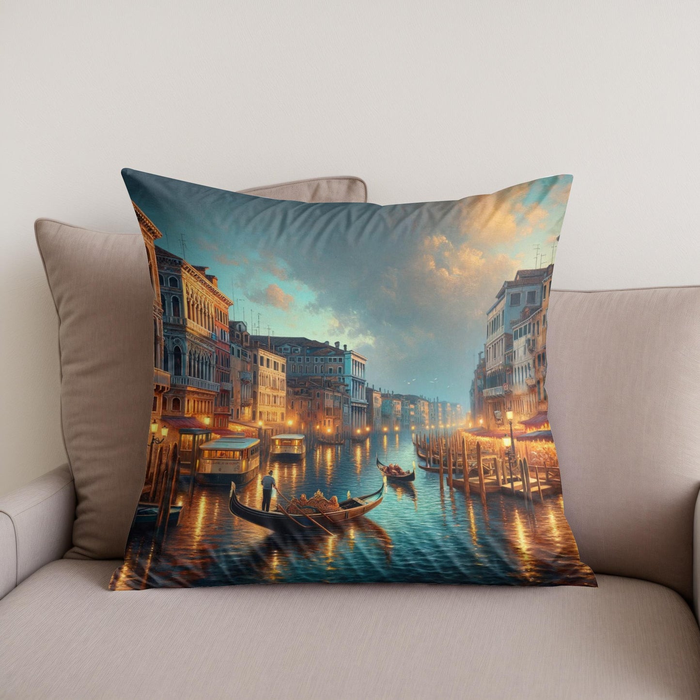 Venetian Evening Serenade Cotton Cushion