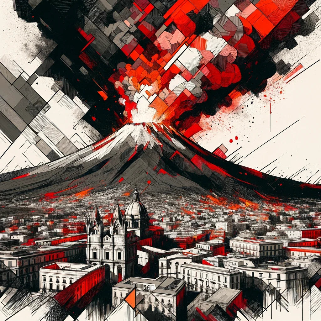 Vesuvius Cubist Threat Canvas