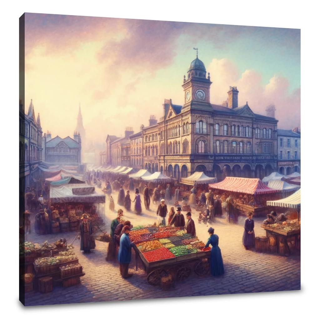 Rochdale Market Day Canvas