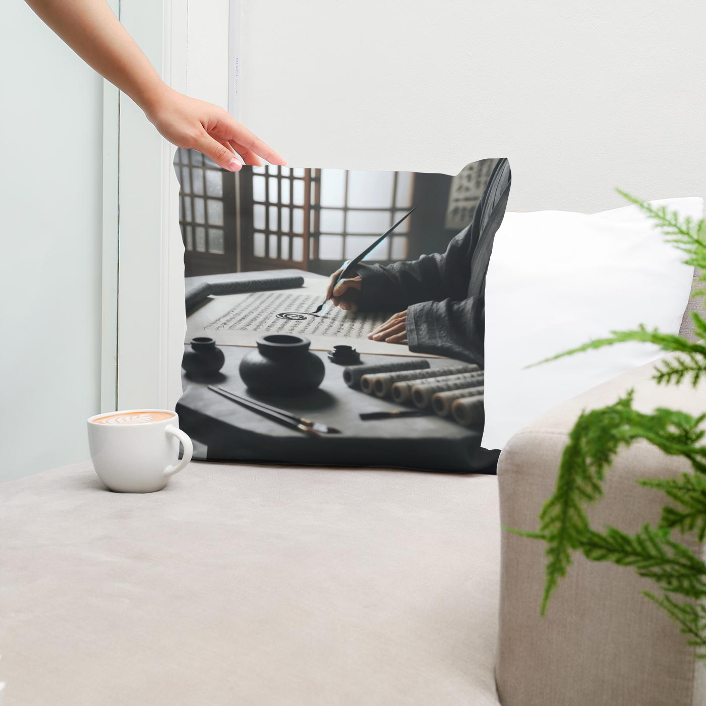 Zen Scribe Cotton Cushion