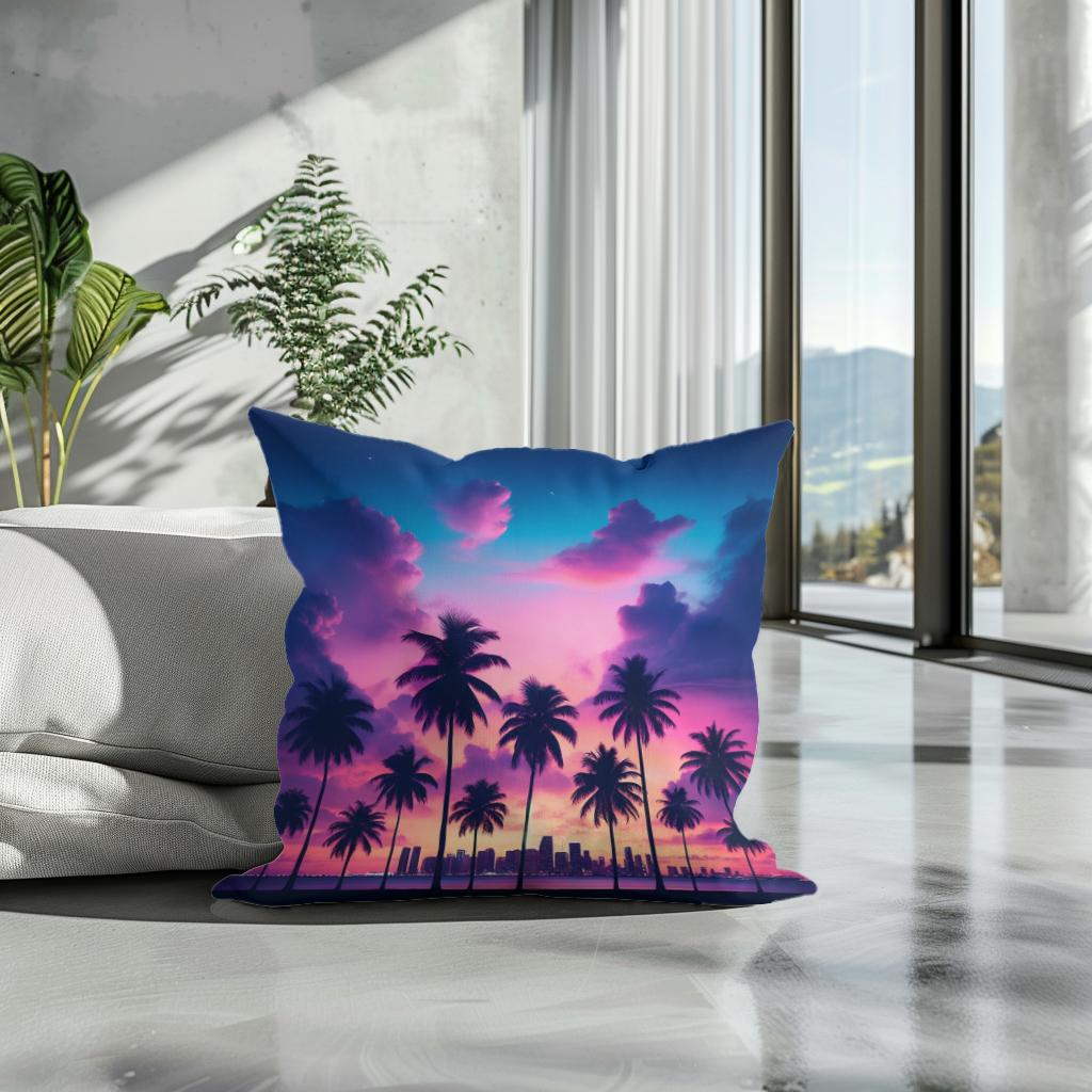 Miami Twilight Cotton Cushion